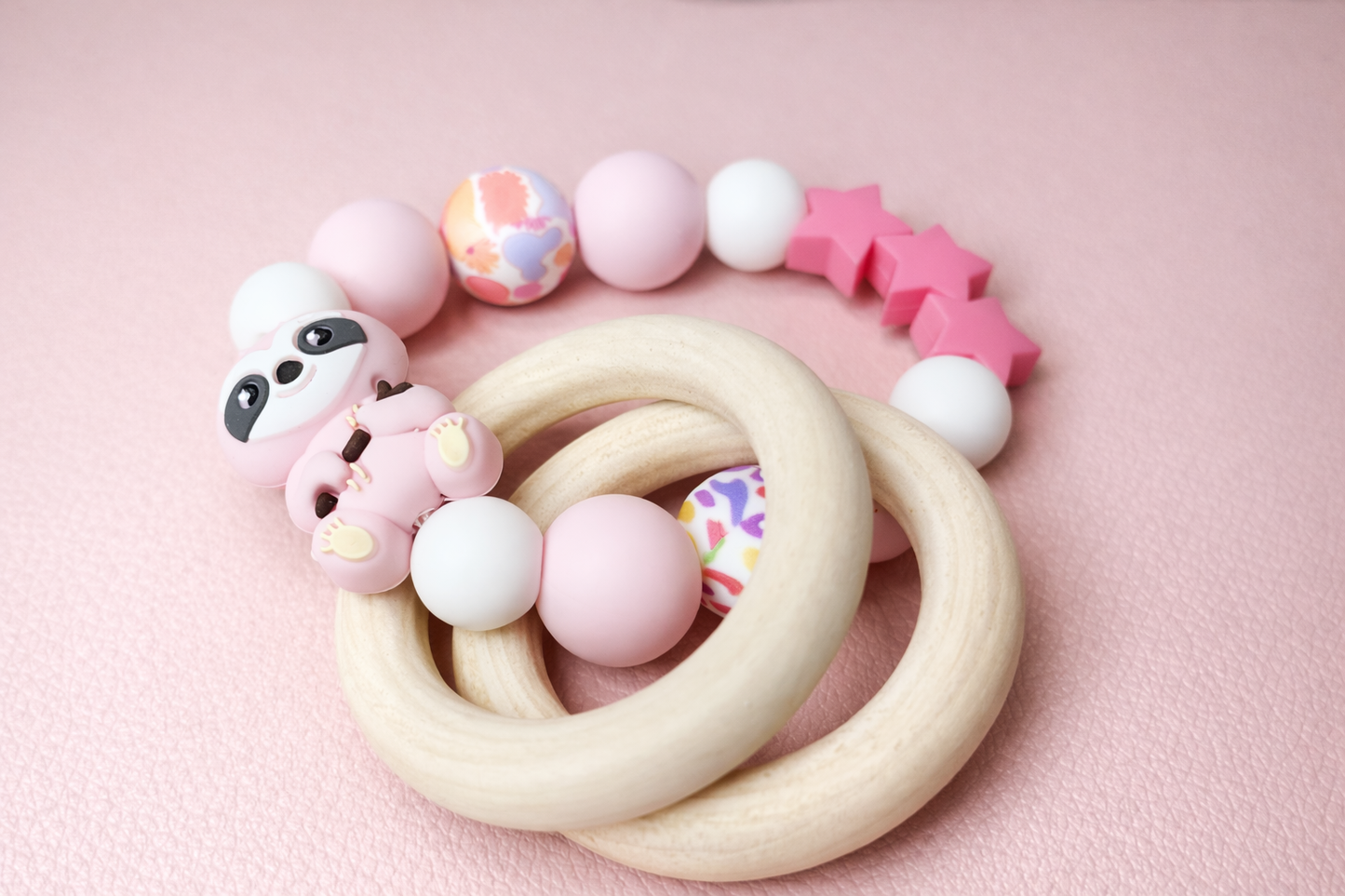 Lullaby Sloth Pacifier Clip & Sensory Ring