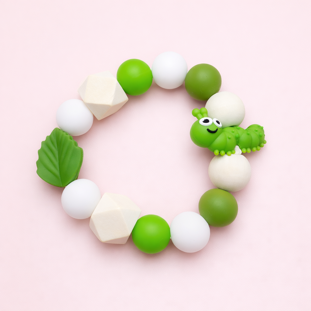 Wigglepillar Pacifier Clip & Sensory Ring