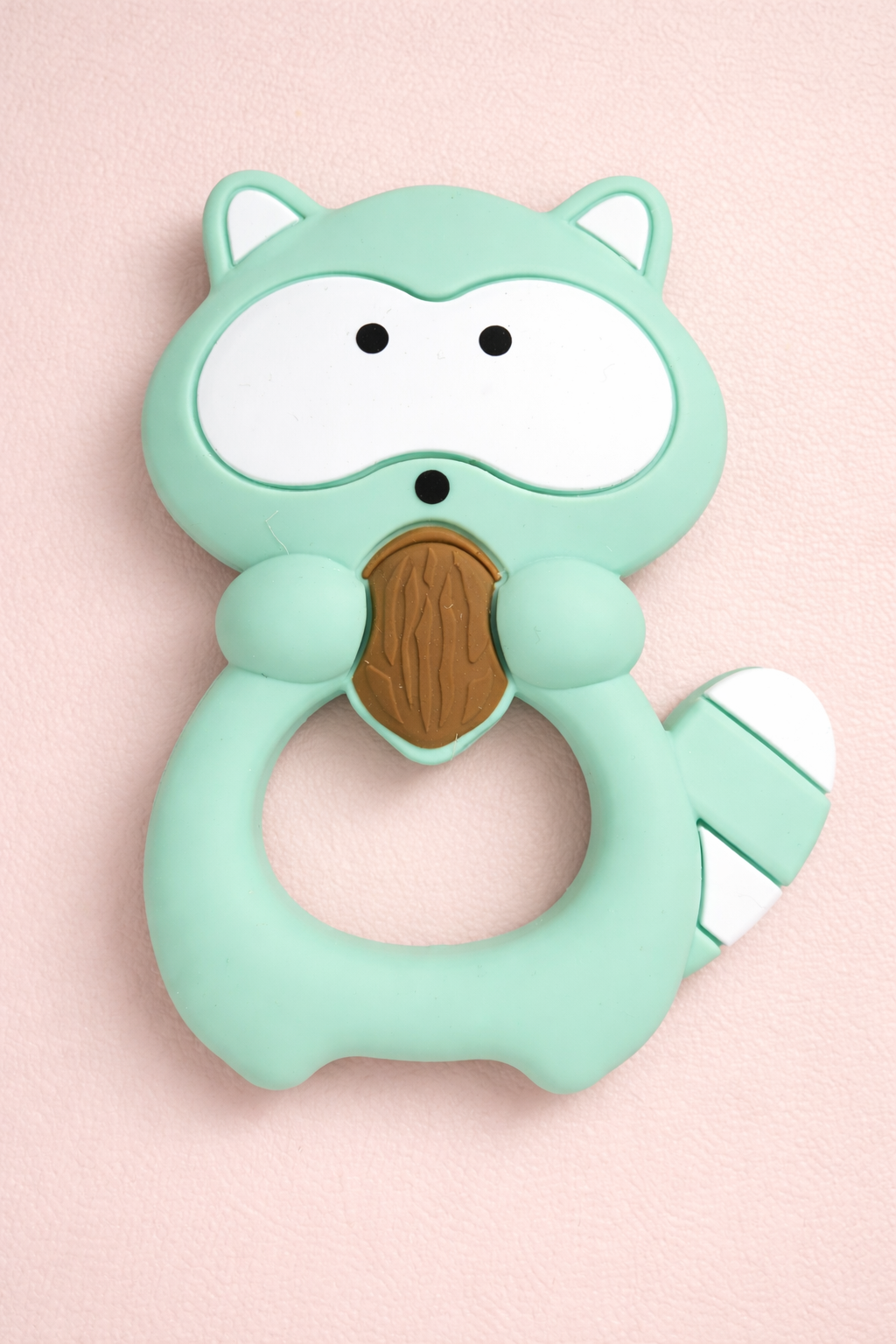Minty Squirrel Pacifier Clip & Sensory Piece