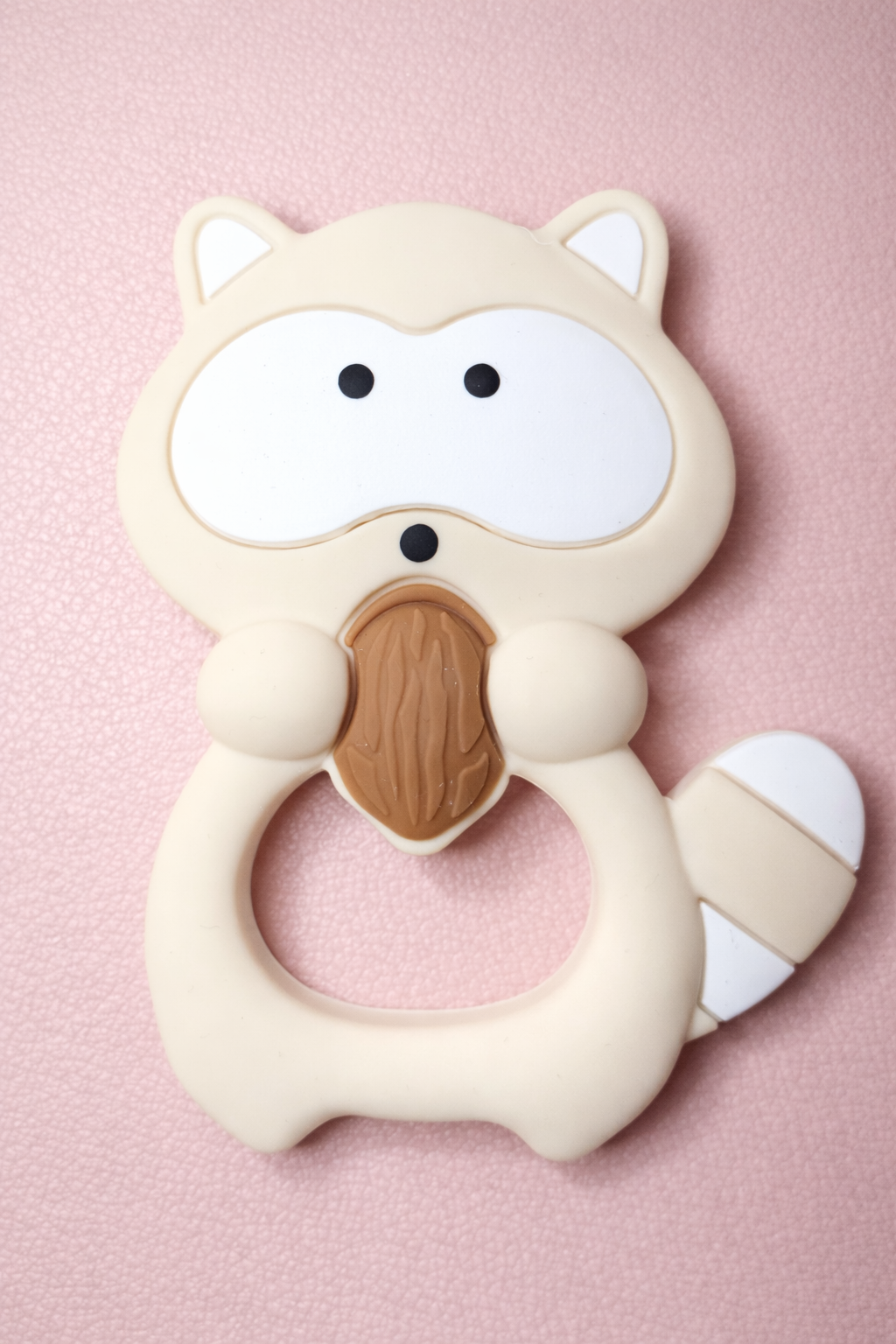 Cinnamon Squirrel Pacifier Clip & Sensory Piece