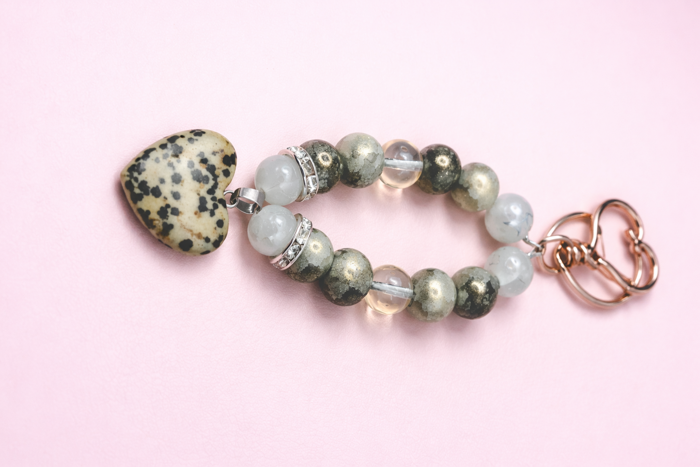 Willow Dalmatian Jasper Keychain