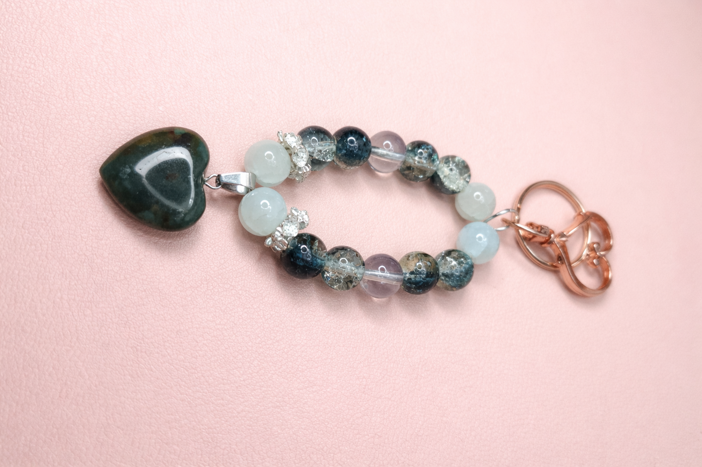 Ocean Moss Agate Keychain