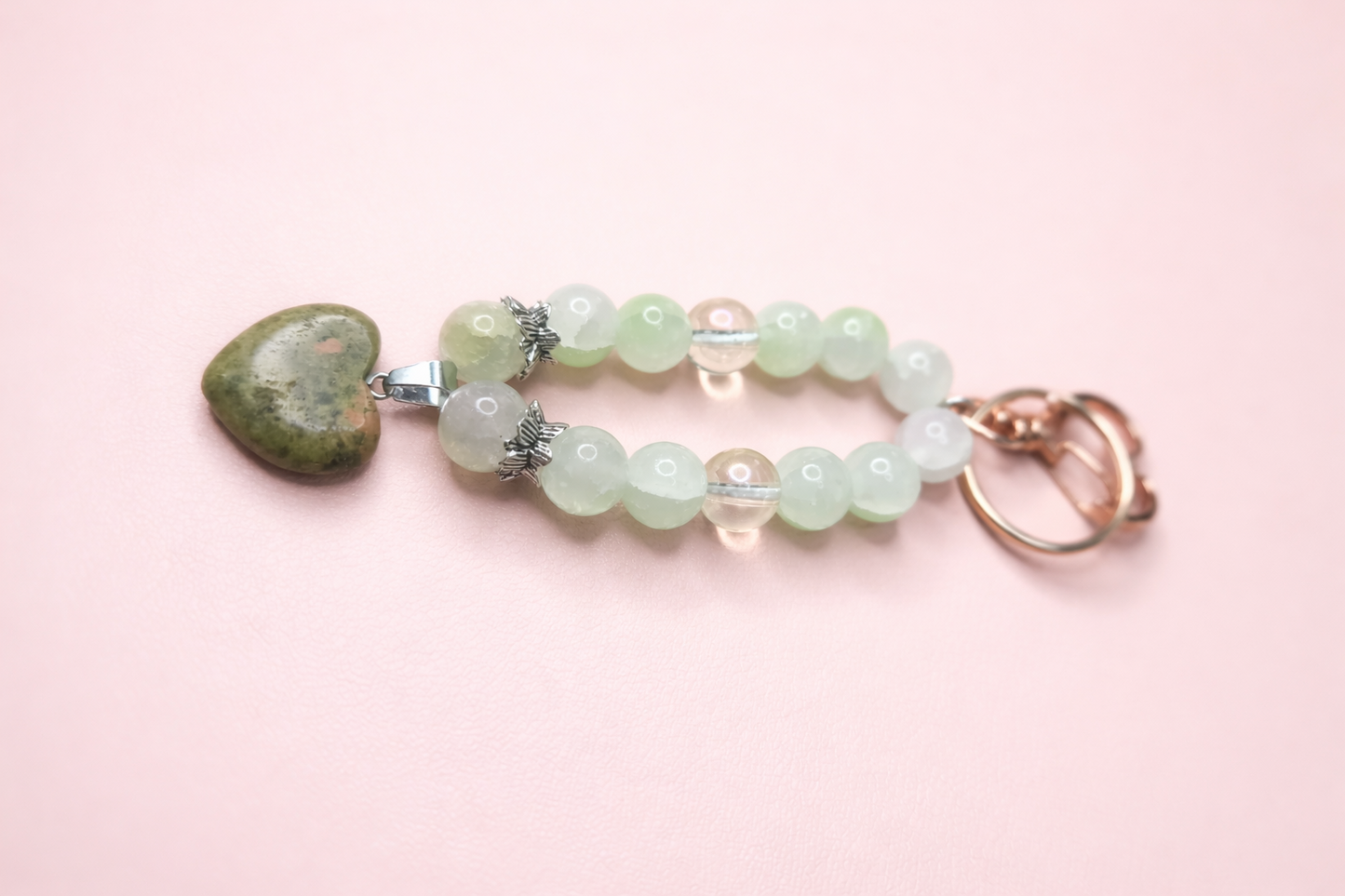Forest Unakite Keychain