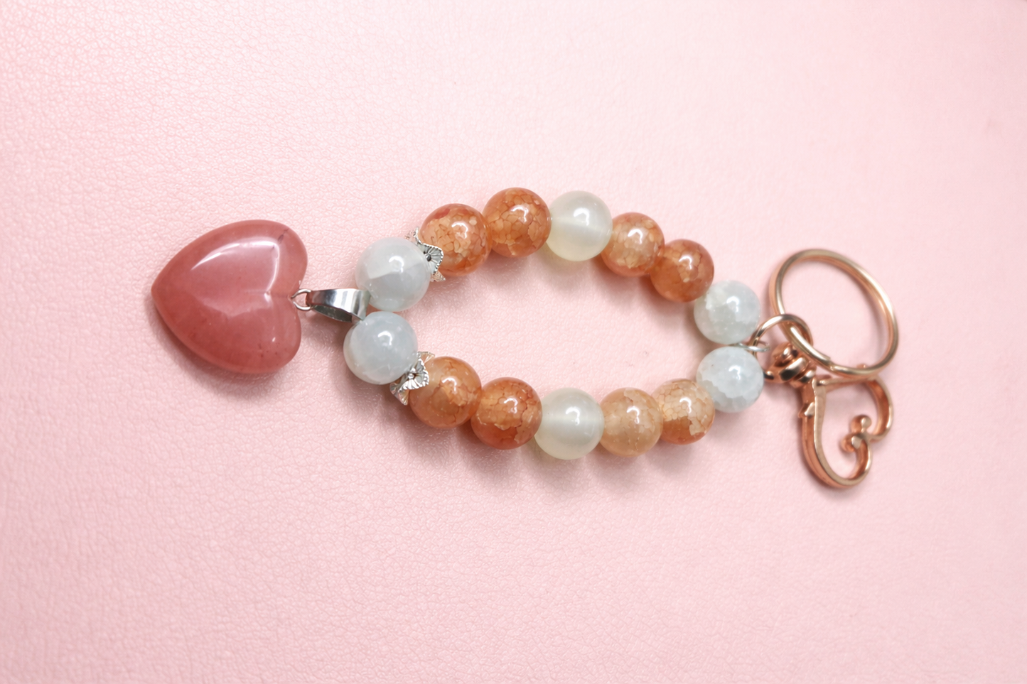 Peach Rhodochrosite Ortiz Keychain