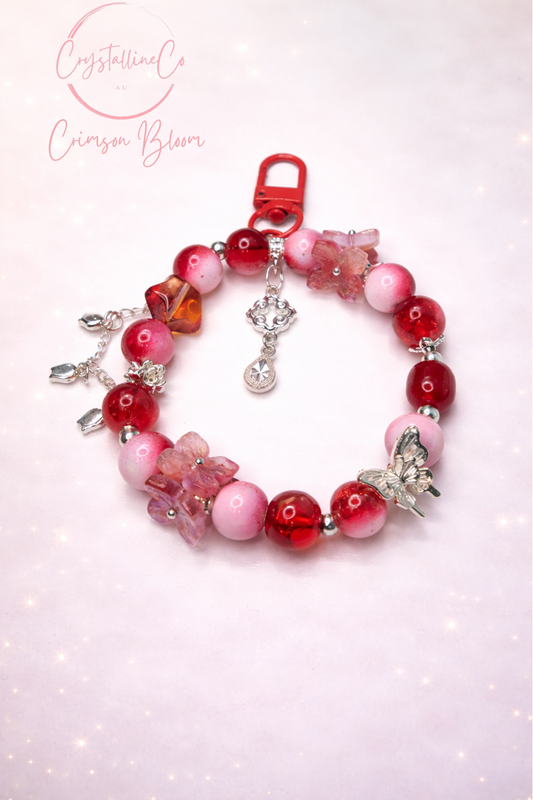 Crimson Bloom Keychain
