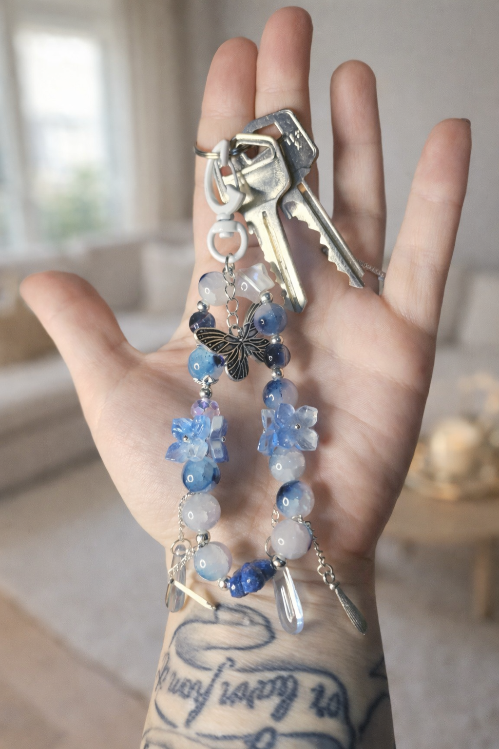 Azure Bloom Keychain