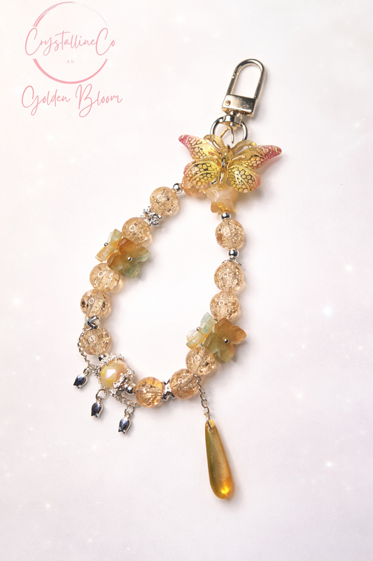 Golden Bloom Handmade Keychain