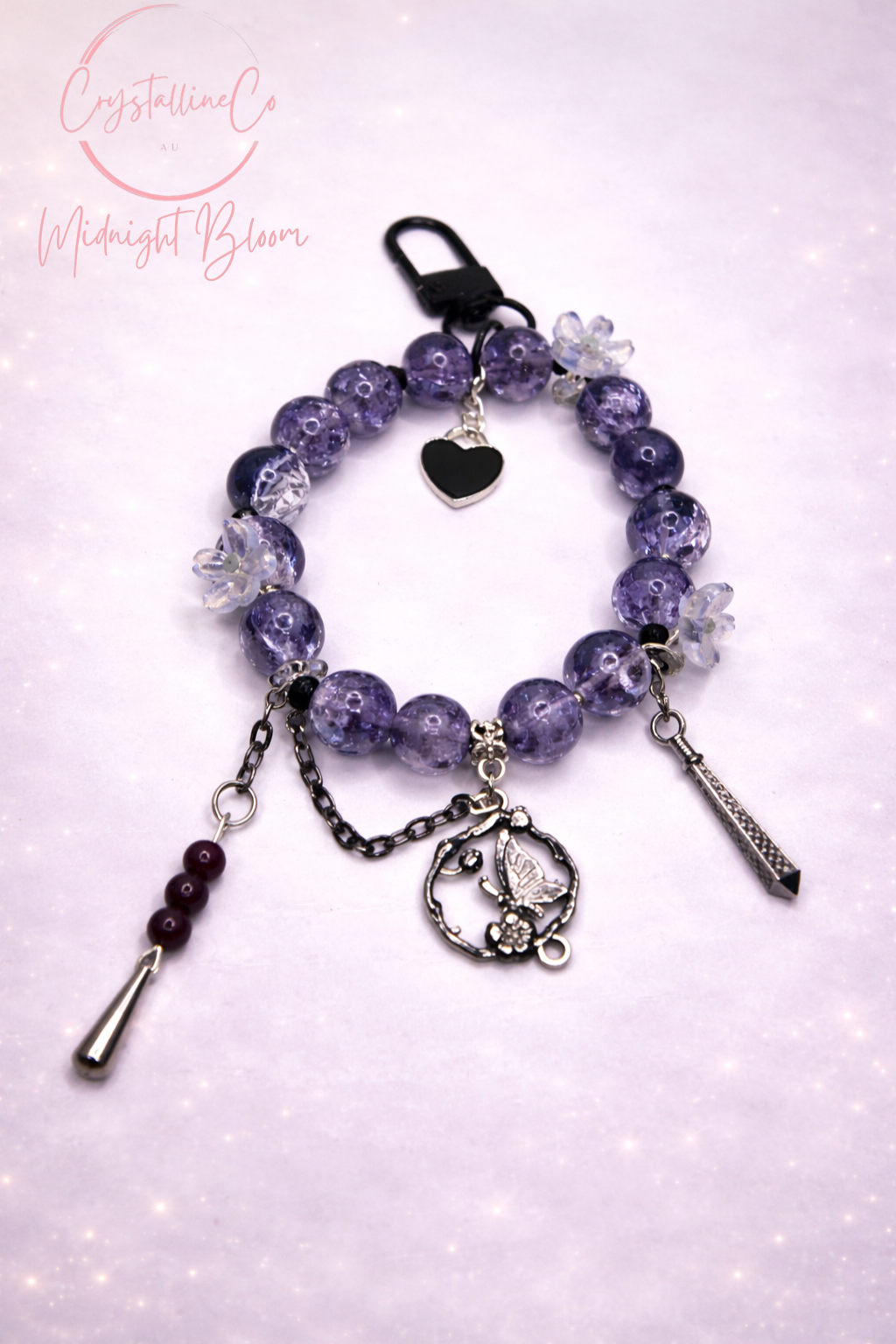 Midnight Bloom Keychain