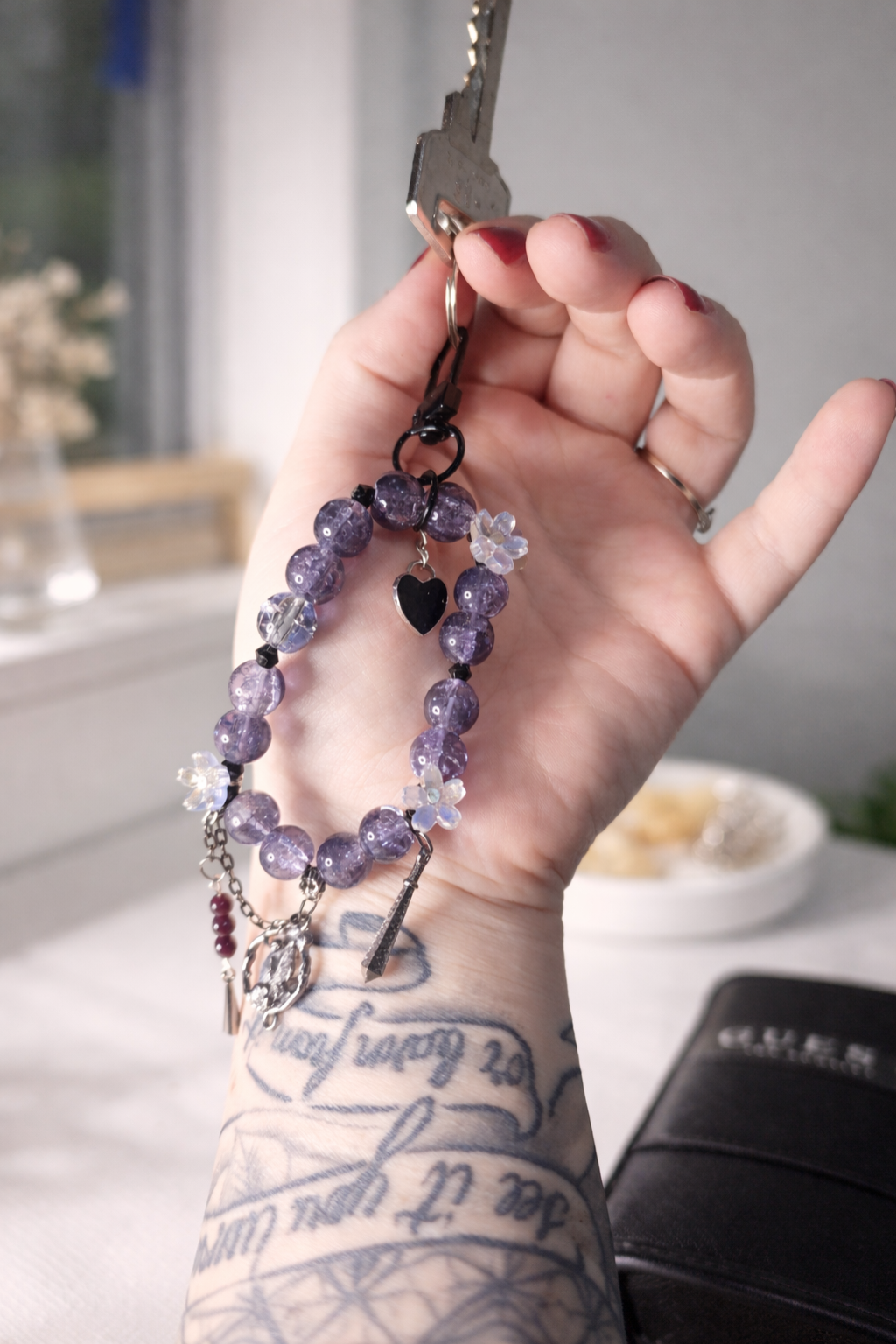 Midnight Bloom Keychain