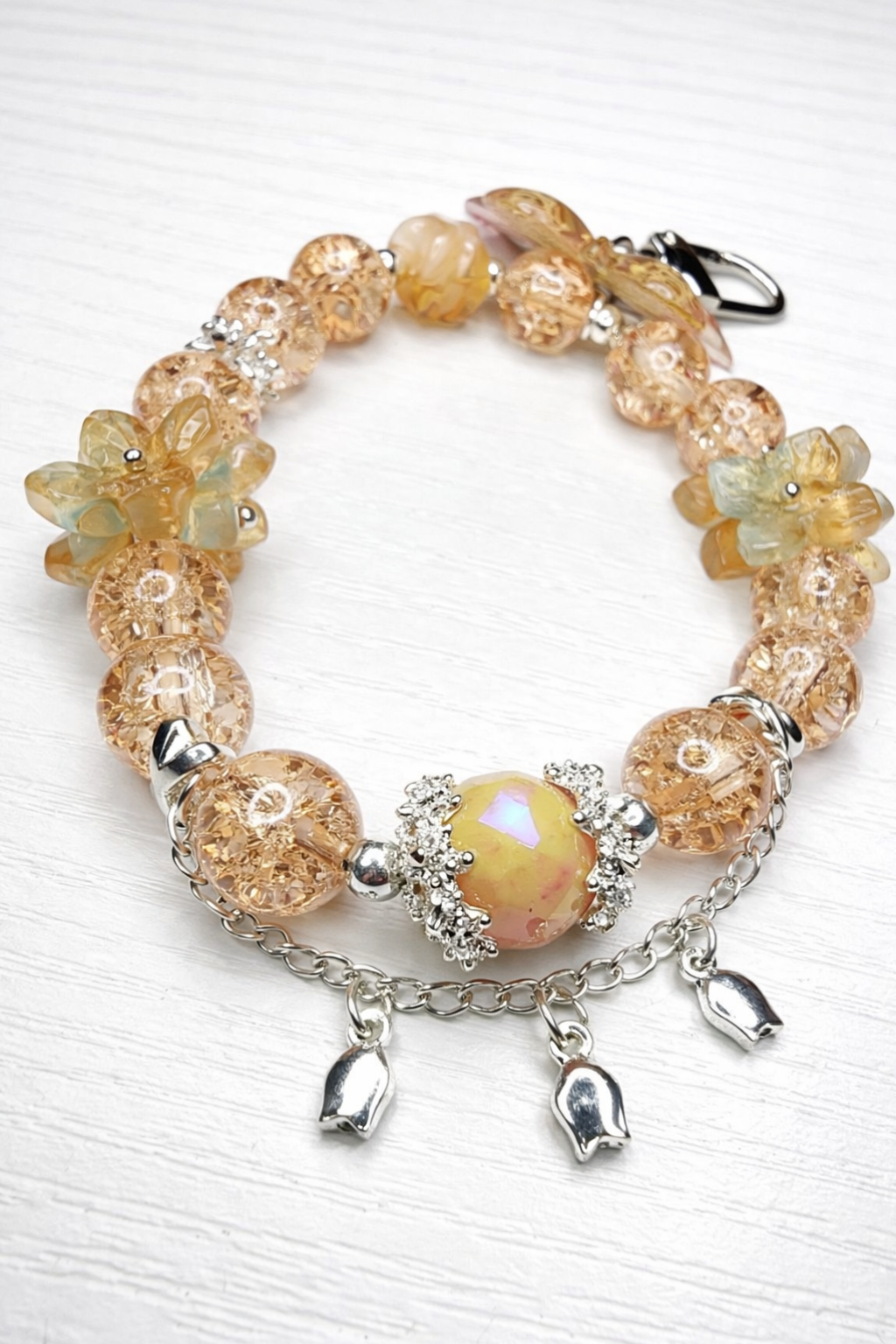 Golden Bloom Handmade Keychain