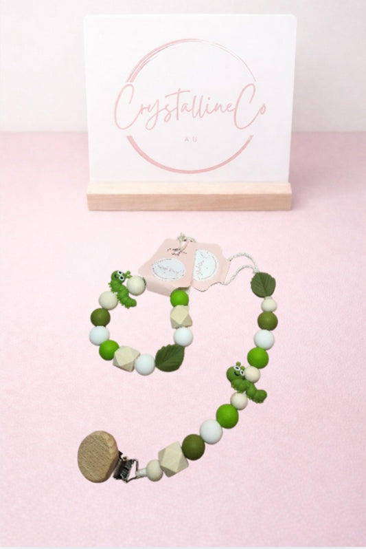 Wigglepillar Pacifier Clip & Sensory Ring