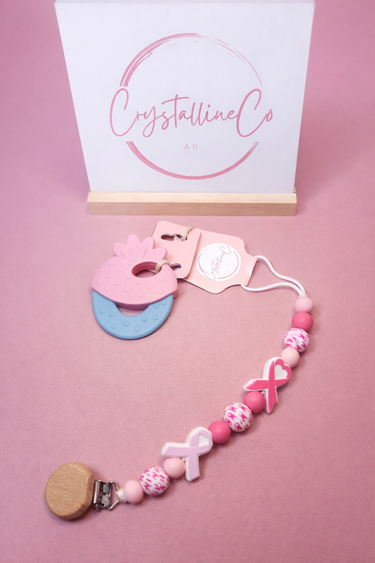 Flower Hope Pacifier Clip & Sensory Piece
