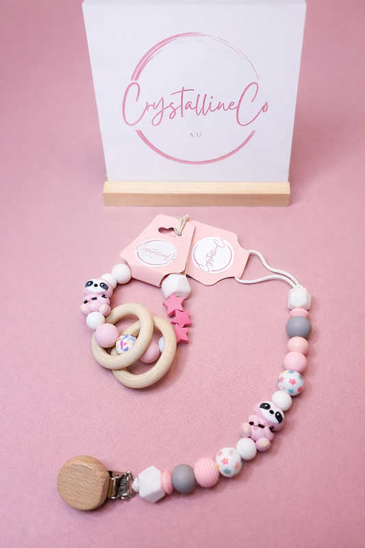 Lullaby Sloth Pacifier Clip & Sensory Ring