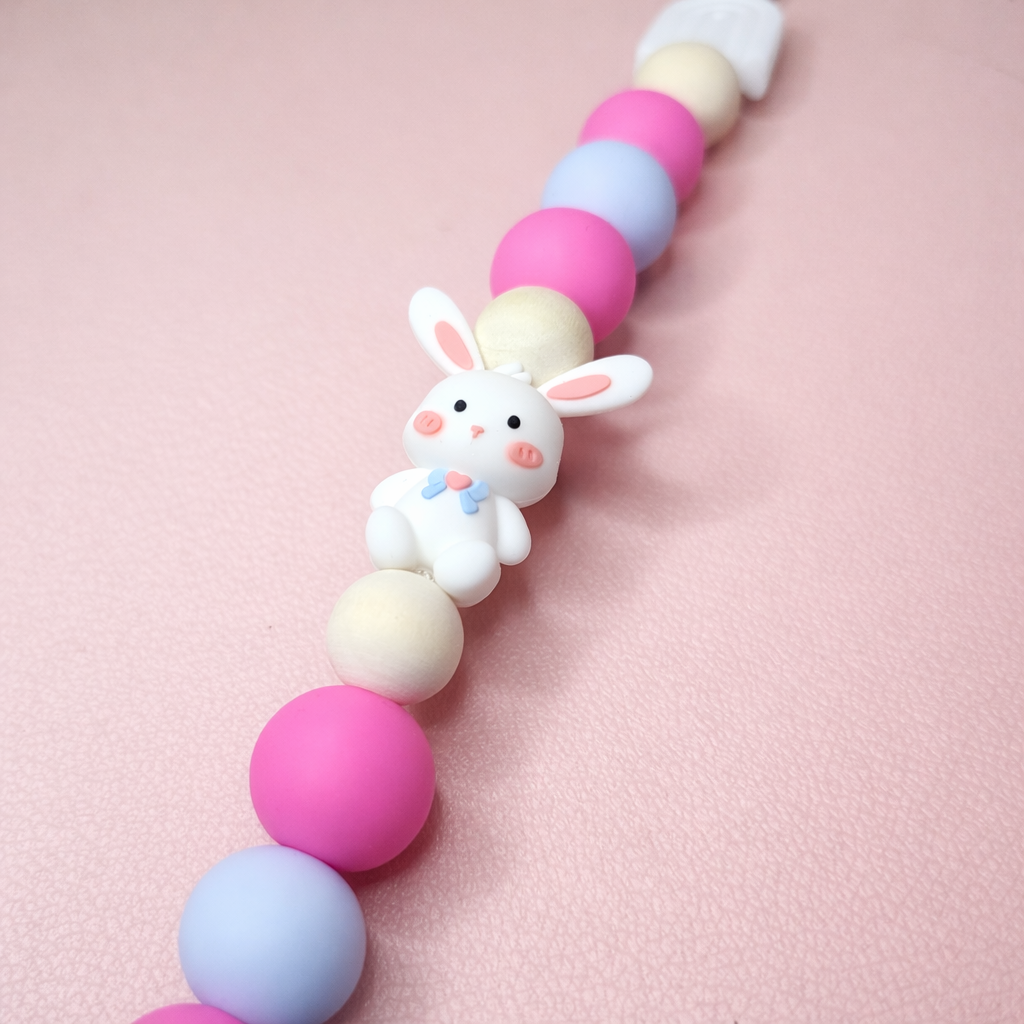Sweet Bunny Pacifier Clip & Sensory Piece