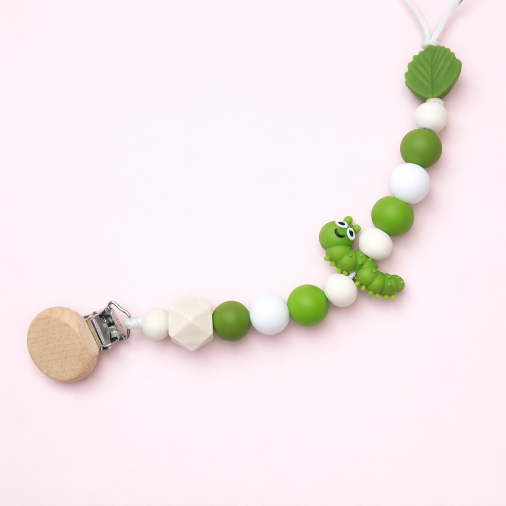 Wigglepillar Pacifier Clip & Sensory Ring
