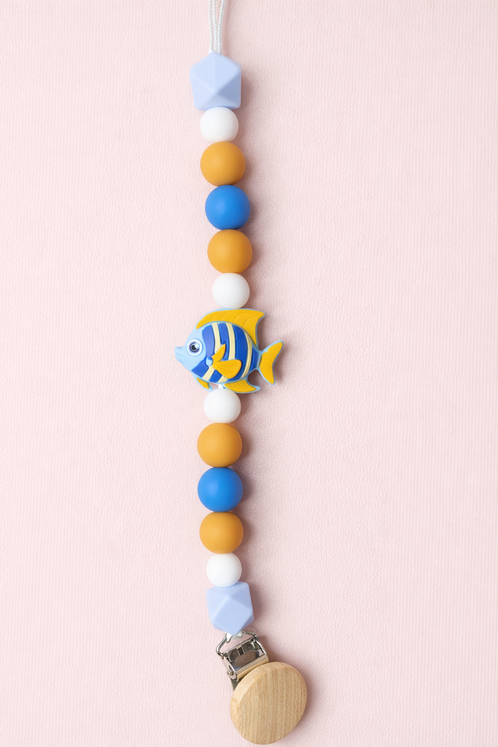 Ocean Mist Fish Pacifier Clip & Sensory Ring