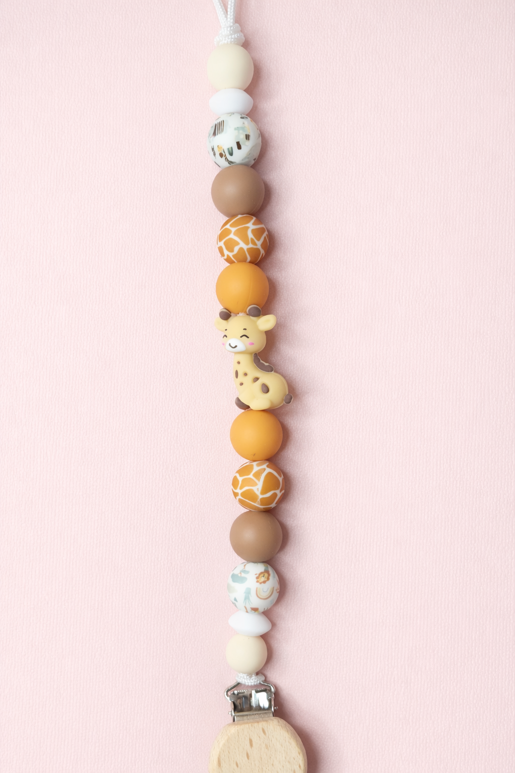 Willow Giraffe Pacifier Clip & Sensory Ring