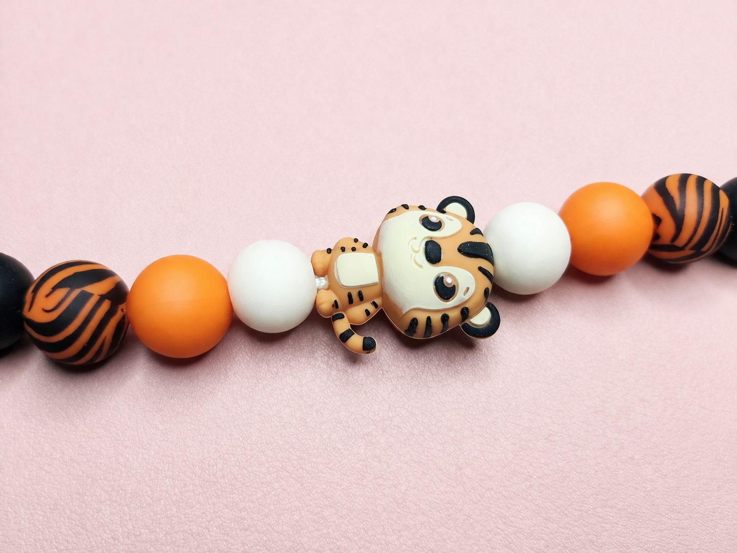 Golden Tiger Pacifier Clip & Sensory Ring