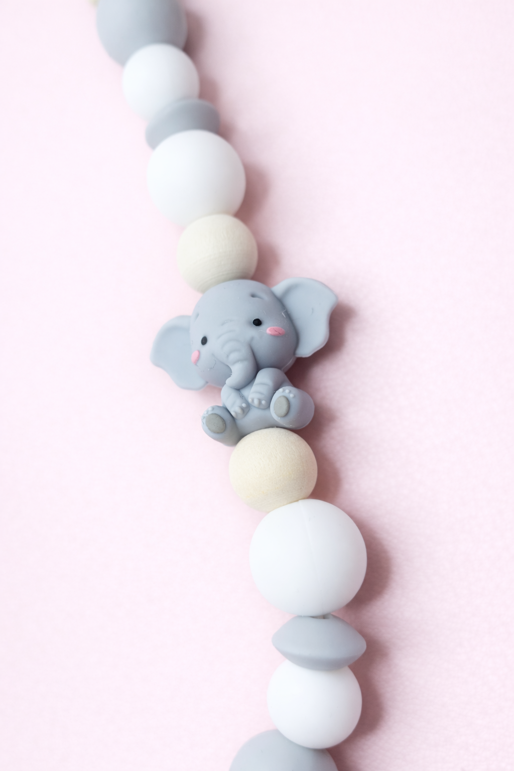 Cloud Elephant Pacifier Clip & Sensory Ring