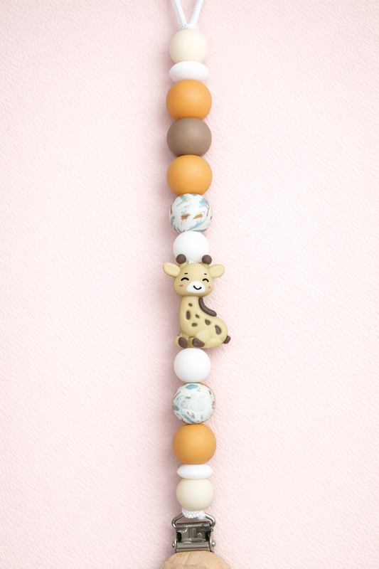 Safari Giraffe Pacifier Clip