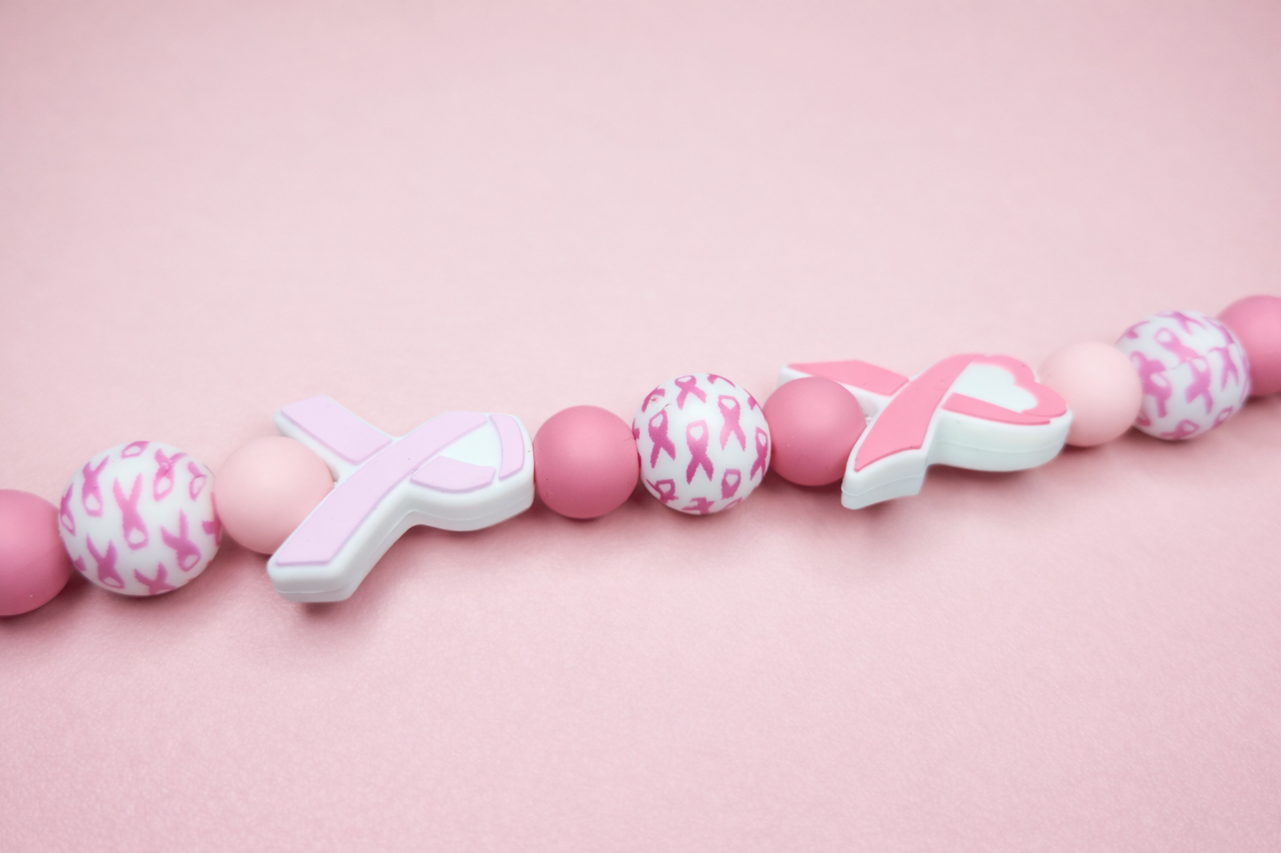 Pink Hope Pacifier Clip & Sensory Piece