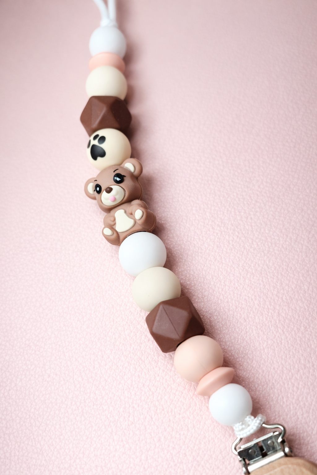 Honey Bear Pacifier Clip & Sensory Ring