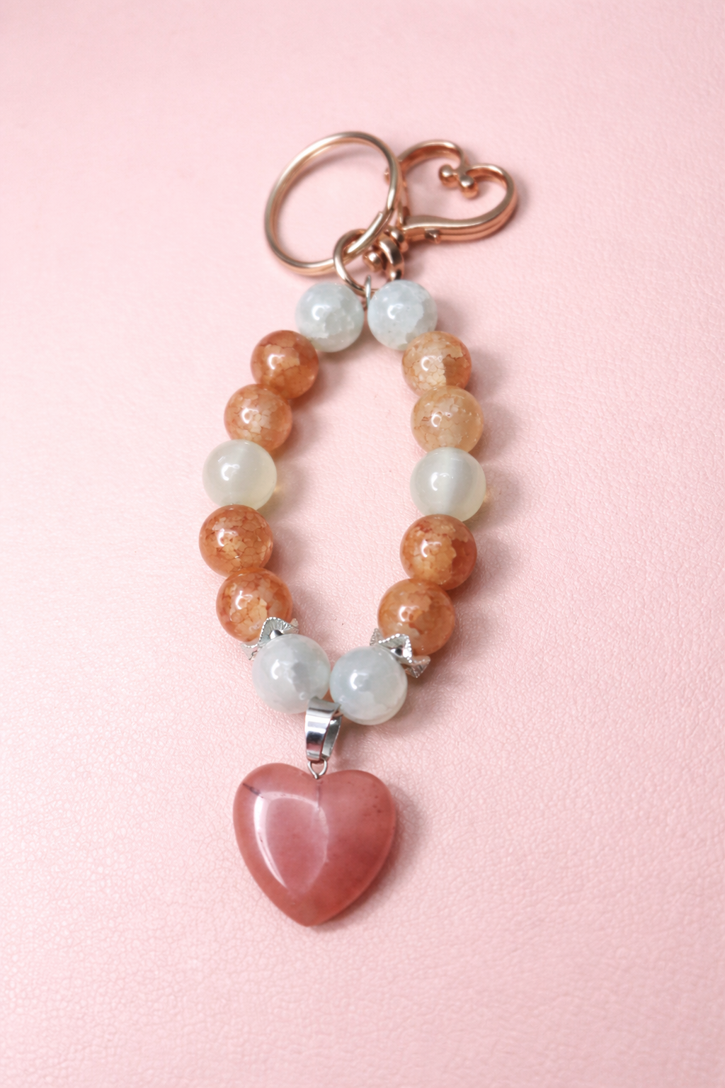 Peach Rhodochrosite Ortiz Keychain