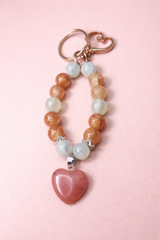 Peach Rhodochrosite Ortiz Keychain