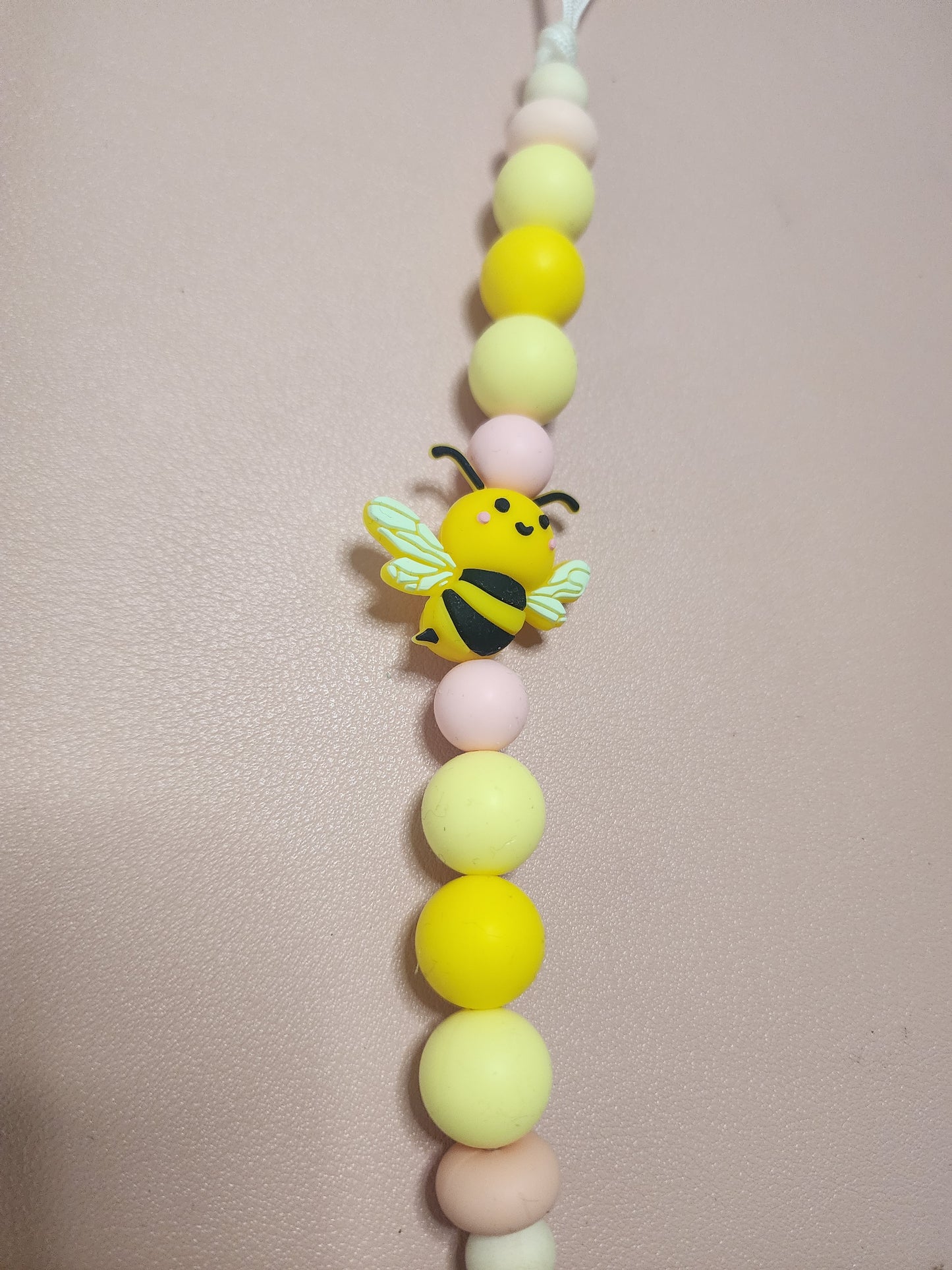 Pastel Bee Pacifier Clip