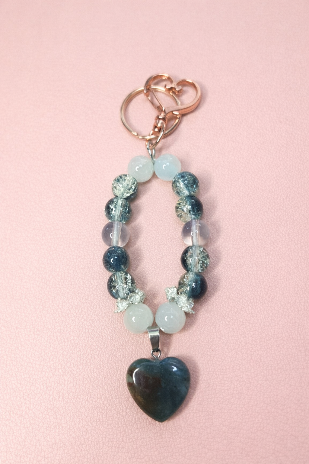 Ocean Moss Agate Keychain
