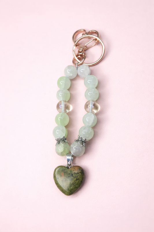 Forest Unakite Keychain