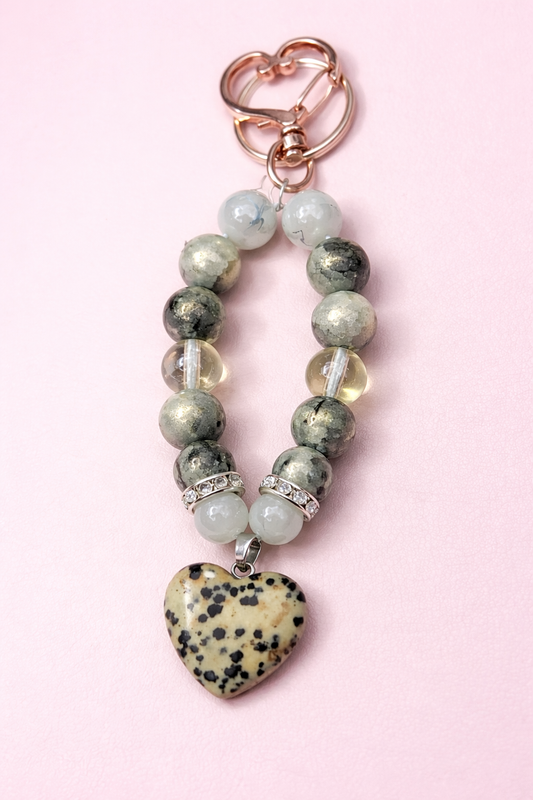 Willow Dalmatian Jasper Keychain